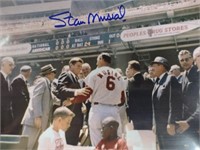 Stan Musial Signed Photo w/ COA in Toploader 8x10