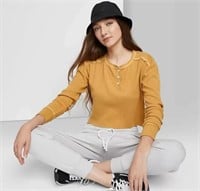 Pack of 6 Women's Waffle Knit Cropped Tops, L