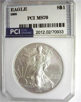 2008 Silver Eagle PCI MS70