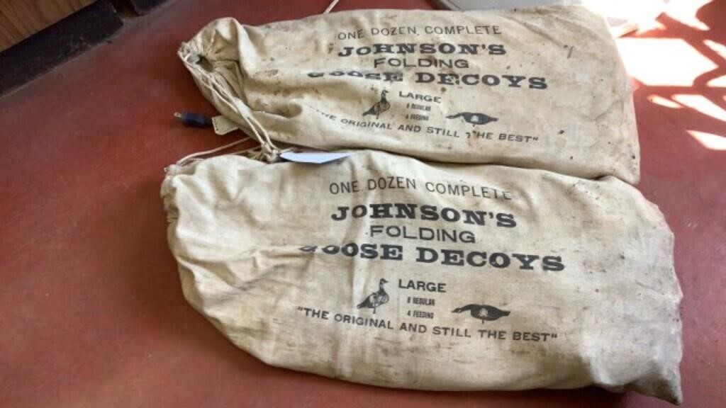 Canvas Bags with Johnsons Silhouette Goose Decoys
