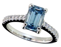 14kt Gold 2.23 ct Fancy Blue VS Lab Diamond Ring