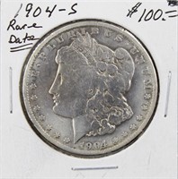 1904-S Silver Morgan Dollar Coin Rare Date