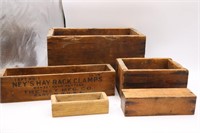 5 Old Wood Boxes