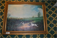 Hunting dogs on canvas 24" x 17"