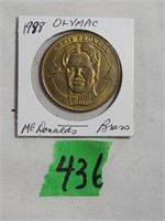 1998 McDonald Olympic Hockey coin Pronger/Bourque