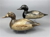 2 Evans Bluebill Duck Decoys