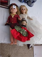 Group of 3 Dolls - Madam Alexander dolls. 1 has