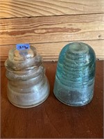 2 Vintage Glass Insulators