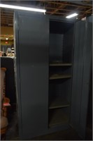 Tall Metal Cabinet W/ Shelves,Handle Needs Repair,
