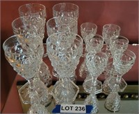(12) Fostoria American Cubist Stemware Glasses