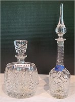 (2) Liquor Pressed Glass Decanters