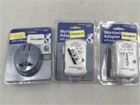 NEW Lot of 3 Travel Smart Adapters