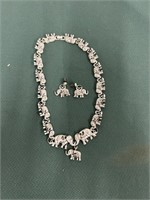 Amazing Elephant Family Necklace/Earrings Set