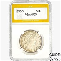 1896-S Barber Half Dollar PGA AU55