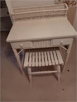 Wicker vanity and bench 28" by 30" tall.