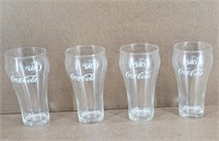 4pc Vtg Fountain Style Coca Cola Glasses