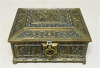 Ornate Neo Renaissance Bas Relief Bronze Box.