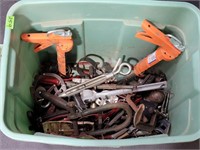 Tote of vintage tools