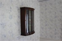 Curved Glass 3 Shelf Wall Curio Cabinet