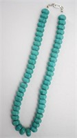 Polished Magnesite Turquoise Bead Necklace