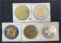 Vintage Masonic Tokens (5)