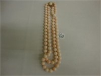 16 in double strand Pink Coral necklace.