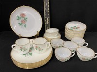 31 Pieces - Fire King Anniversary Rose Dinnerware