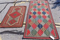 2 RED PATTERNED RUGS
