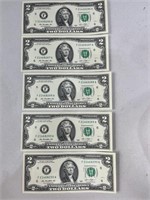 $2 Bills, Sequential Serial Numbers