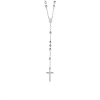 Sterling Silver Rosary Chain & Large Bead Necklace