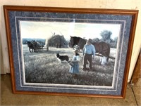 39" x 32” framed farm themed print