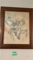 Deer Picture with Signature 20x25x1