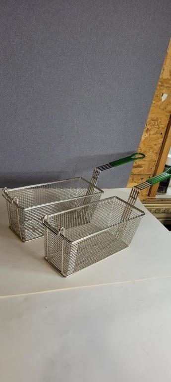 TWO NEW STAINLESS STEEL FRY BASKETS
