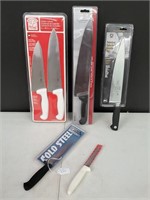 6 Large Kitchen Knives All New