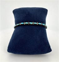 Zuni Petit Point Sterling Turquoise Bracelet