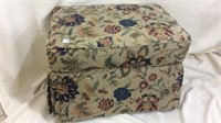 Broyhill Floral Upholstered Ottoman on Wheels