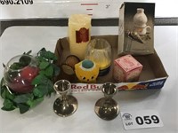 CANDLES, HOLDERS