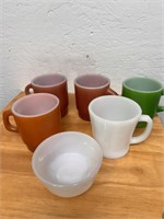 6 Vintage Fire King & Oven Proof Cups