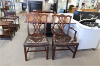 Pair of edward an Roberts Chippendale style arm ch