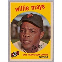 1959 Topps Willie Mays Crease Free