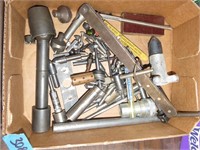 Box of Metal Items, Machinist, drill bits, impact