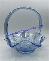 Vintage Fenton Lavender Blue Glass Basket