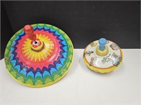 Vintage Toy Spin Top  10" w Germany & 5" Ohio Art