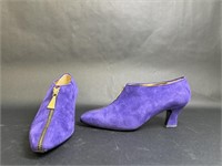 Anne Klein Purple Suede Zip Boots Size 7