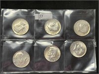 (6) 1965, 1966, 1967, 1967, 1968, 1969 40% Silver