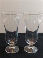 2pc Glastonbury Lotus Clear Stem Glasses 6"