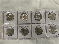 (8) 1976 Kennedy Half Dollars