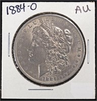 1884-O MORGAN DOLLAR AU