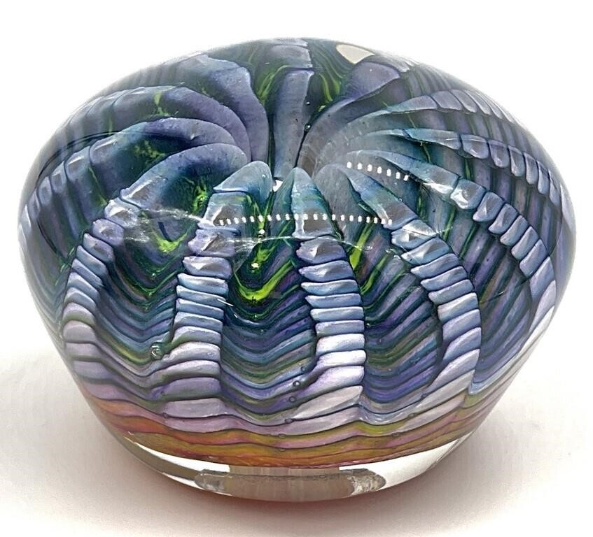 Signed Epiphany Art Glass Paperweight