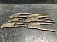 LOT OF 6 IRON ANTIQUE NUT CUTTERS